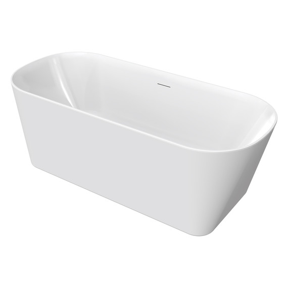 Ванна отдельностоящая Azario Creo Ceramique Crisp 150x75 см AZ-8692-1.5, в комплекте с сифоном и металлической рамой фото 