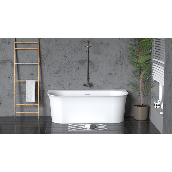 Ванна акриловая Azario Creo Ceramique Alba 150х80 см AZ-8695-1.5, в комплекте с сифоном и металлической рамой фото 2