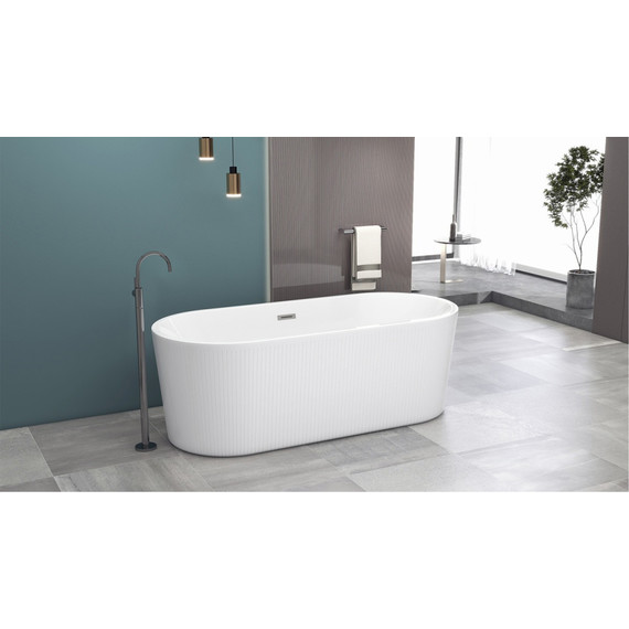 Ванна отдельностоящая Azario Creo Ceramique Reflejo 170x75 см AZ-8697-1.7, в комплекте с сифоном и металлической рамой фото 2