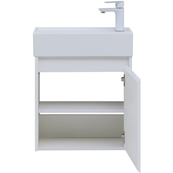 Тумба подвесная с раковиной Aquanet Nova Lite 50 см 00298853, белый глянец фото 6