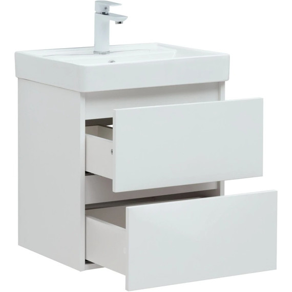 Тумба подвесная с раковиной Aquanet Вега 70 см 00308333, белый фото 9