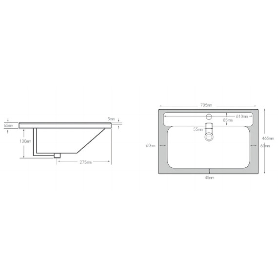 Тумба подвесная с раковиной Aquanet Вега 70 см 00308333, белый фото 14