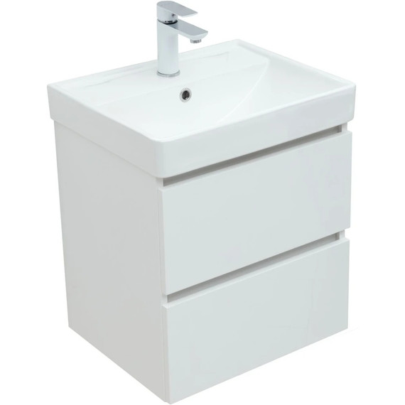 Тумба подвесная с раковиной Aquanet Вега 70 см 00308333, белый фото 3