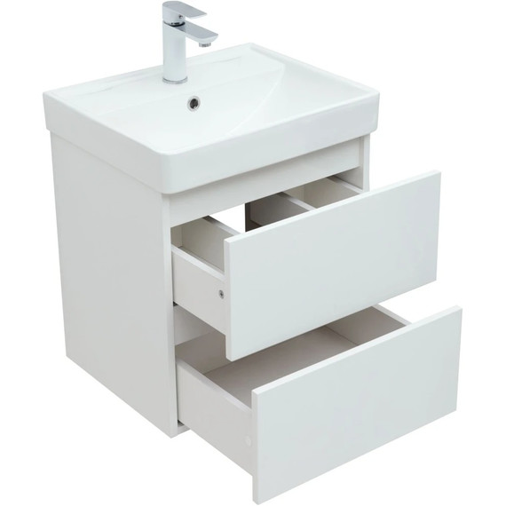 Тумба подвесная с раковиной Aquanet Вега 70 см 00308333, белый фото 7