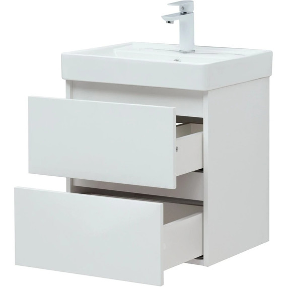 Тумба подвесная с раковиной Aquanet Вега 70 см 00308333, белый фото 8