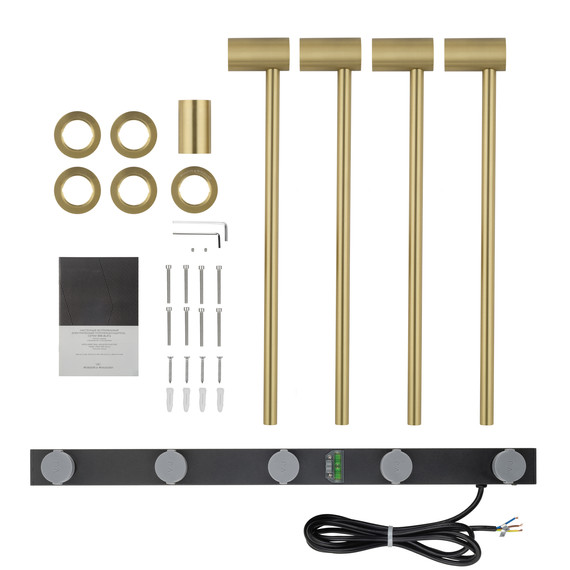 Полотенцесушитель электрический Wonzon & Woghand Hamburg П4 468x665 мм WW-AL314-BG, золото фото 5