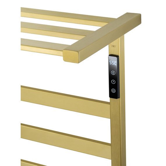 Полотенцесушитель электрический Wonzon & Woghand Frankfurt с полкой П10 450x900 мм WW-1029-BG, золото фото 6