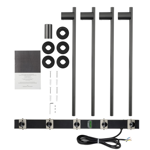 Полотенцесушитель электрический Wonzon & Woghand Dortmund П4 584x610 мм WW-A364-GM, темный графит фото 5