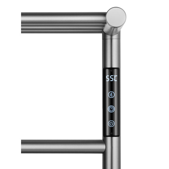 Полотенцесушитель электрический Wonzon & Woghand Bonn с полкой П4 450x500 мм WW-AL402-BR, никель фото 4