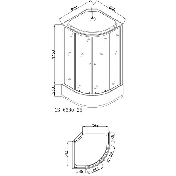 Душевая кабина Loranto 80х80 см CS-6680K 80*80*215, хром/прозрачное фото 17