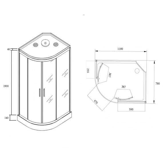 Душевая кабина Loranto 120x80 см CS-877EATM/B-120, хром/тонированное фото 3