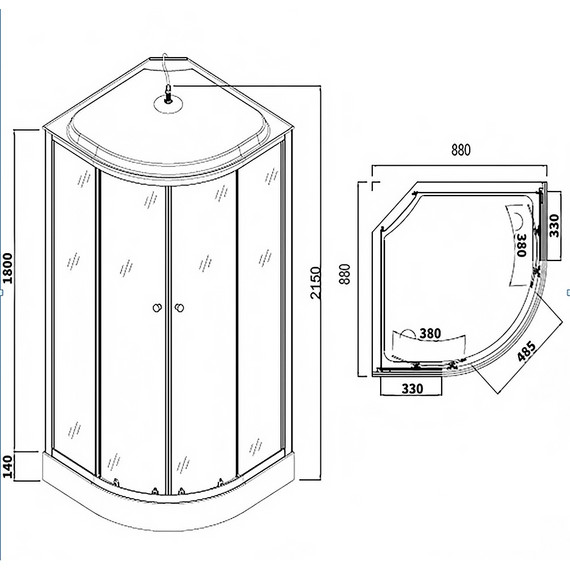Душевая кабина Loranto 88x88см CS-881ED13TM/W-90, белый/матовое фото 3