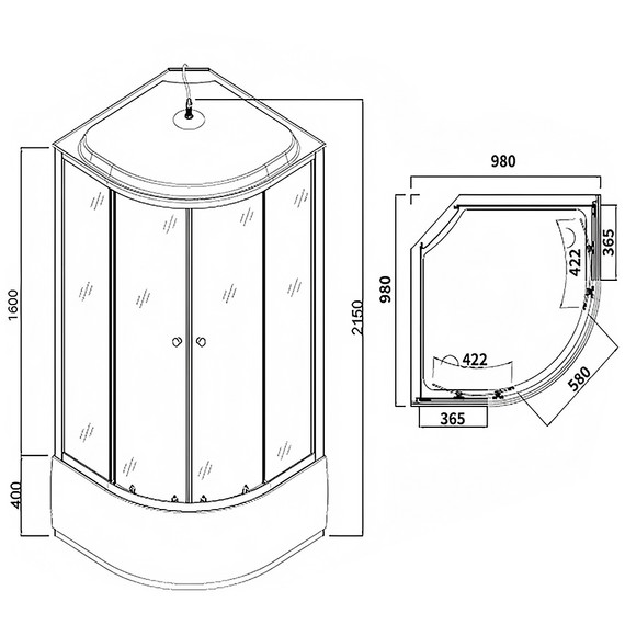 Душевая кабина Loranto 100х100 см CS-888EDTM/W-100, белый/матовое фото 3