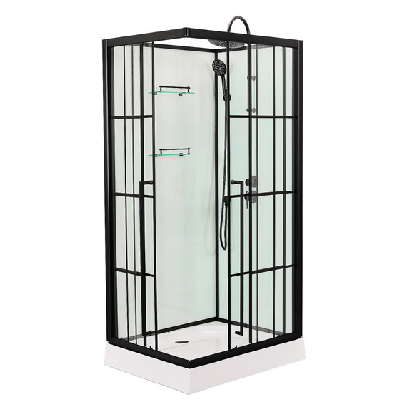 Душевая кабина Loranto 90х90 см CS-3008TM/W-90R, чёрный/прозрачное фото 