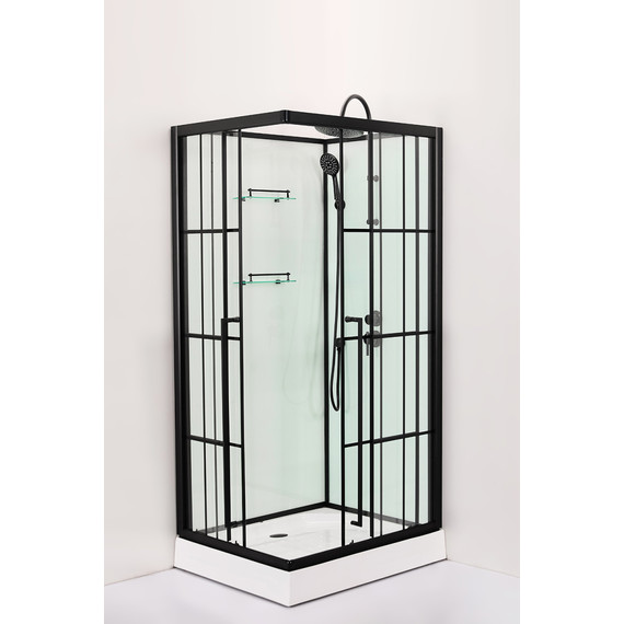 Душевая кабина Loranto 90х90 см CS-3008TM/W-90R, чёрный/прозрачное фото 2