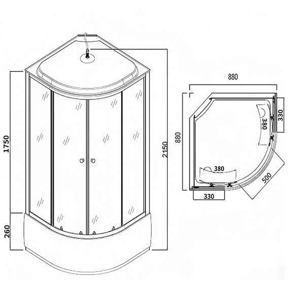 Душевая кабина Loranto 90x90 см CS-985TM/W-90, хром/матовое фото 3