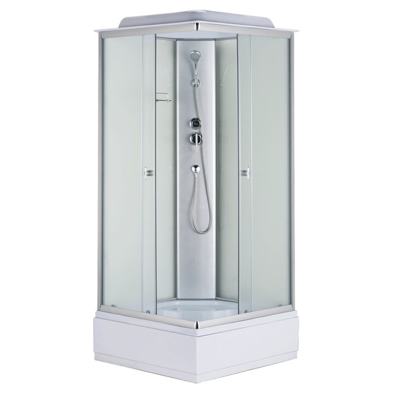 Душевая кабина Loranto 90x90 см CS-990ETM/W-90, хром/матовое фото 