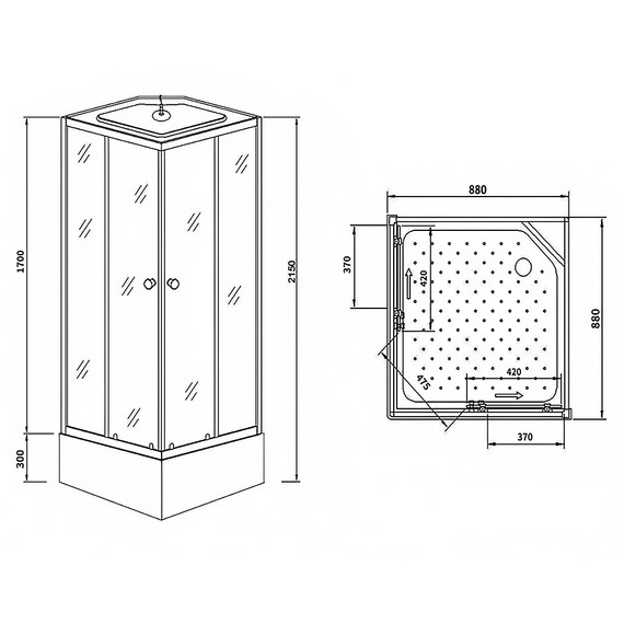 Душевая кабина Loranto 90x90 см CS-990ETM/W-90, хром/матовое фото 3