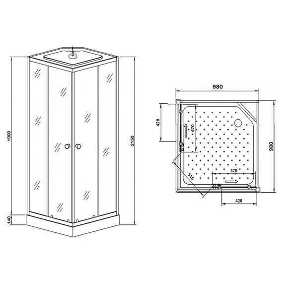Душевая кабина Loranto 100х100 см CS-992EATM/W-100, хром/матовое фото 3