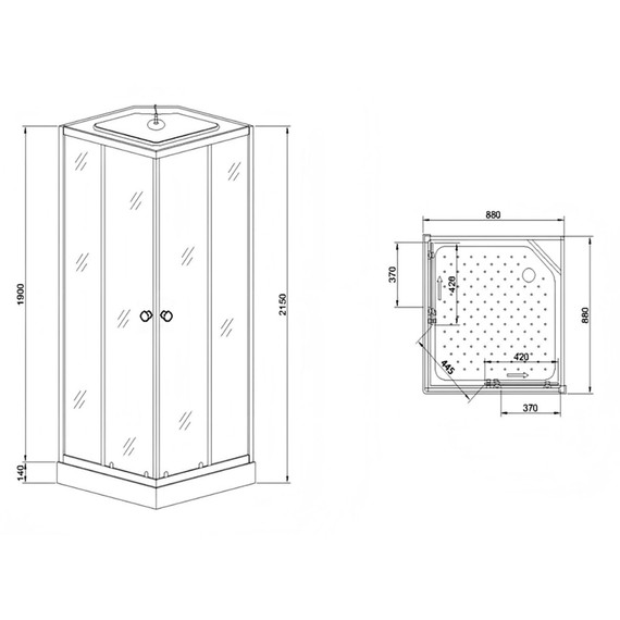 Душевая кабина Loranto 90х90 см CS-992EATM/W-90, хром/матовое фото 3