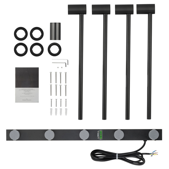 Полотенцесушитель электрический Wonzon & Woghand Hamburg П4 468x665 мм WW-AL314-MB, чёрный фото 6