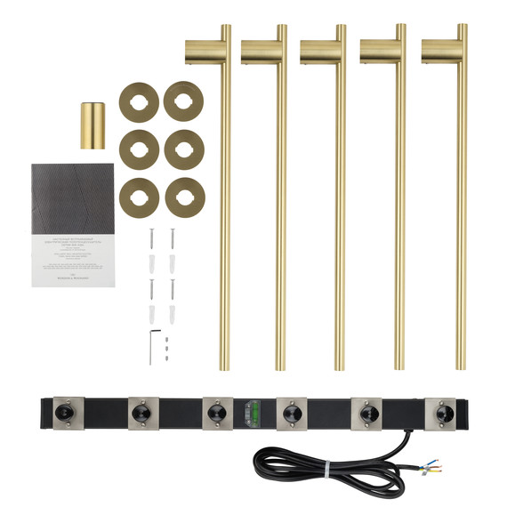 Полотенцесушитель электрический Wonzon & Woghand Dortmund П5 584x670 мм WW-A365-BG, золото фото 5