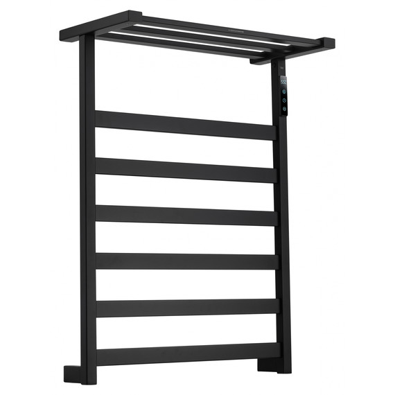 Полотенцесушитель электрический Wonzon & Woghand Frankfurt с полкой П6 450x640 мм WW-A1026-MB, чёрный фото 