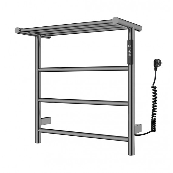 Полотенцесушитель электрический Wonzon & Woghand Bonn с полкой П4 450x500 мм WW-AL402-GM, темный графит фото 