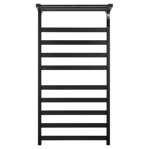 Полотенцесушитель электрический Wonzon & Woghand Frankfurt с полкой П10 450x900 мм WW-1029-MB, чёрный фото 2