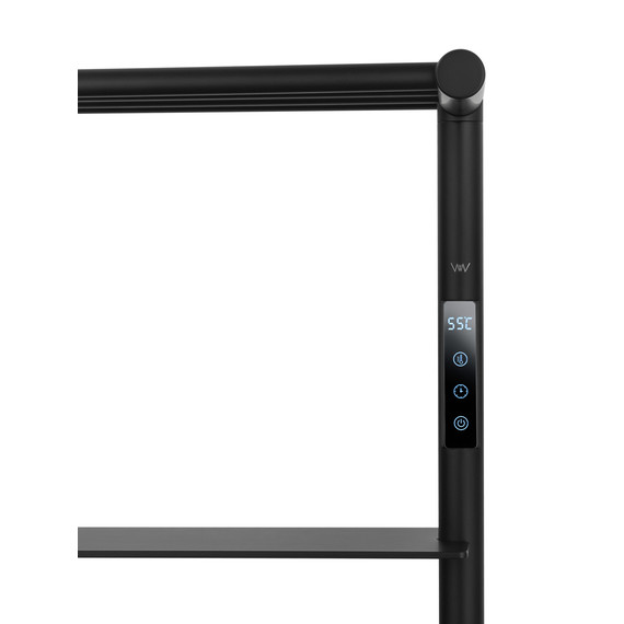 Полотенцесушитель электрический Wonzon & Woghand Düsseldorf с полкой П7 450x862 мм WW-A208-MB, чёрный фото 2