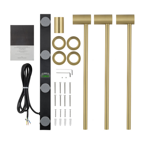 Полотенцесушитель электрический Wonzon & Woghand Hamburg П3 520x515 мм WW-AL313-BG, золото фото 5