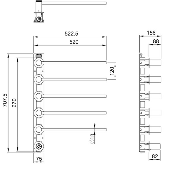 Полотенцесушитель электрический Wonzon & Woghand München П5 522x670 мм WW-A355-BG, золото фото 4