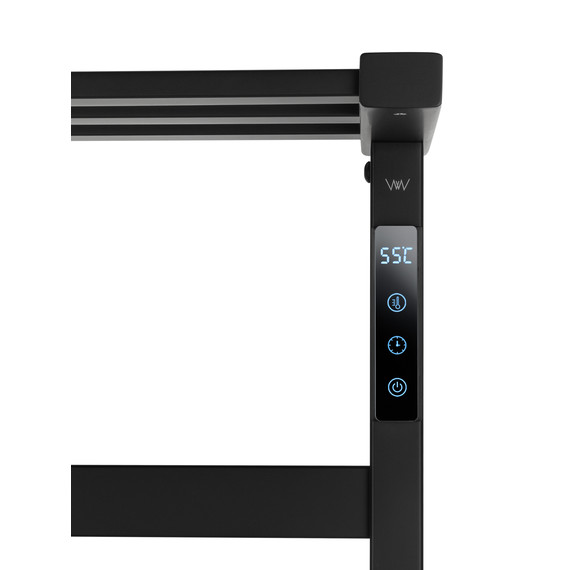 Полотенцесушитель электрический Wonzon & Woghand Frankfurt с полкой П10 450x900 мм WW-1029-MB, чёрный фото 3