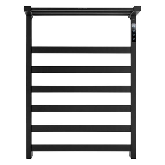 Полотенцесушитель электрический Wonzon & Woghand Frankfurt с полкой П6 450x640 мм WW-A1026-MB, чёрный фото 2