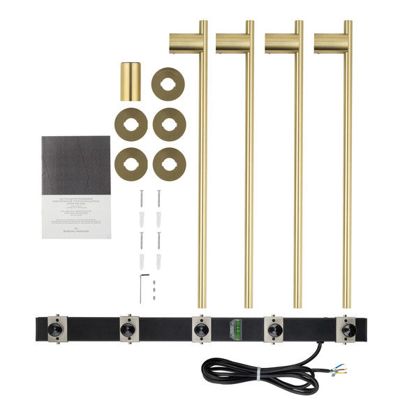 Полотенцесушитель электрический Wonzon & Woghand Dortmund П4 584x610 мм WW-A364-BG, золото фото 5