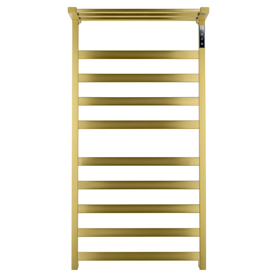 Полотенцесушитель электрический Wonzon & Woghand Frankfurt с полкой П10 450x900 мм WW-1029-BG, золото фото 3