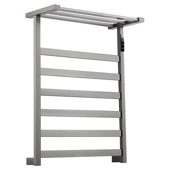 Полотенцесушитель электрический Wonzon & Woghand Frankfurt с полкой П7 450x640 мм WW-A1026-GM, темный графит фото 