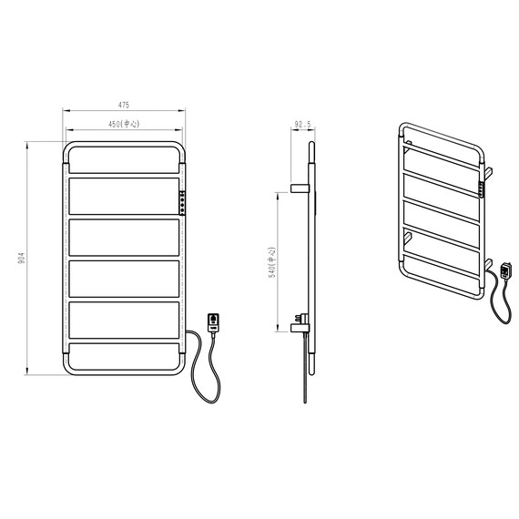 Полотенцесушитель электрический Wonzon & Woghand Wismar П7 450x904 мм WW-AL202-BG, золото фото 5