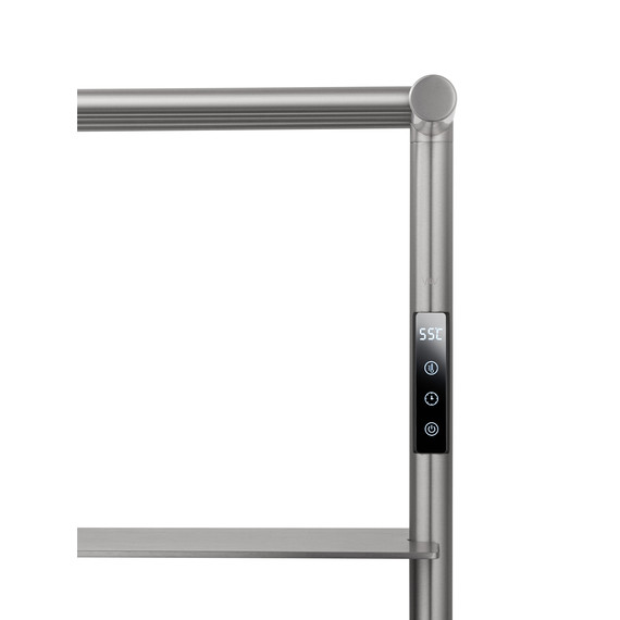 Полотенцесушитель электрический Wonzon & Woghand Düsseldorf с полкой П7 450x862 мм WW-A208-BR, никель фото 3