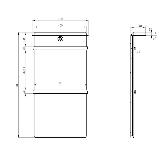Полотенцесушитель электрический Wonzon & Woghand Stuttgart 430x806 мм WW-A504W-BG, золото фото 2