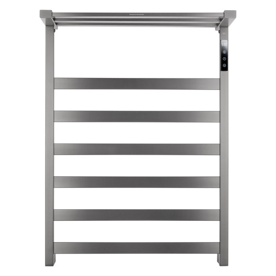 Полотенцесушитель электрический Wonzon & Woghand Frankfurt с полкой П7 450x640 мм WW-A1026-GM, темный графит фото 2