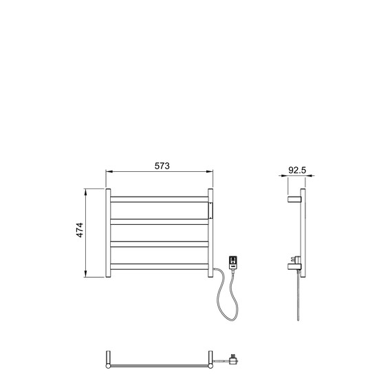 Полотенцесушитель электрический Wonzon & Woghand Essen П4 548x510 мм WW-A404-BR, никель фото 2