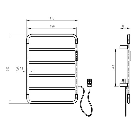 Полотенцесушитель электрический Wonzon & Woghand Wismar П6 450x640 мм WW-AL201-BG, золото фото 6