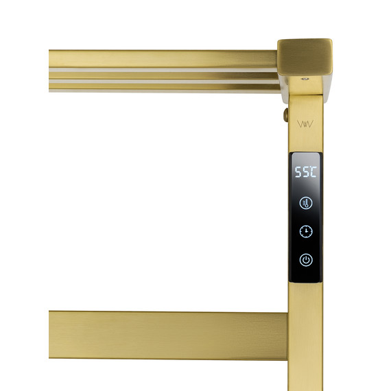 Полотенцесушитель электрический Wonzon & Woghand Frankfurt с полкой П10 450x900 мм WW-1029-BG, золото фото 4