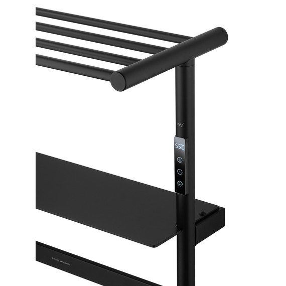 Полотенцесушитель электрический Wonzon & Woghand Düsseldorf с полкой П7 450x862 мм WW-A208-MB, чёрный фото 3