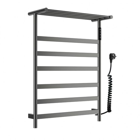 Полотенцесушитель электрический Wonzon & Woghand Essen с полкой П7 548x775 мм WW-A403-GM, темный графит фото 
