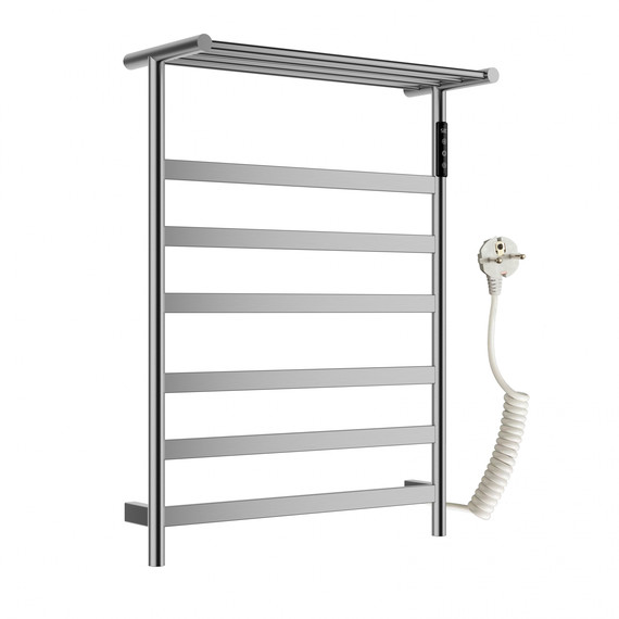 Полотенцесушитель электрический Wonzon & Woghand Essen с полкой П7 548x775 мм WW-A403-BR, никель фото 