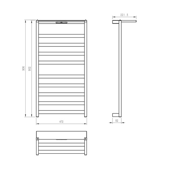 Полотенцесушитель электрический Wonzon & Woghand Frankfurt с полкой П10 450x900 мм WW-1029-MB, чёрный фото 6