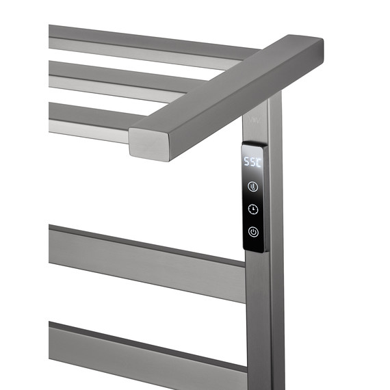 Полотенцесушитель электрический Wonzon & Woghand Frankfurt с полкой П10 450x900 мм WW-1029-GM, темный графит фото 4