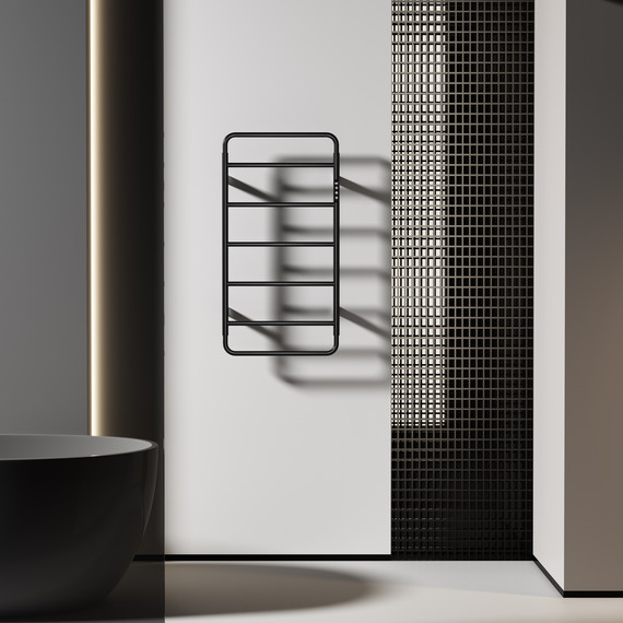 Полотенцесушитель электрический Wonzon & Woghand Wismar П7 450x904 мм WW-AL202-MB, чёрный фото 5